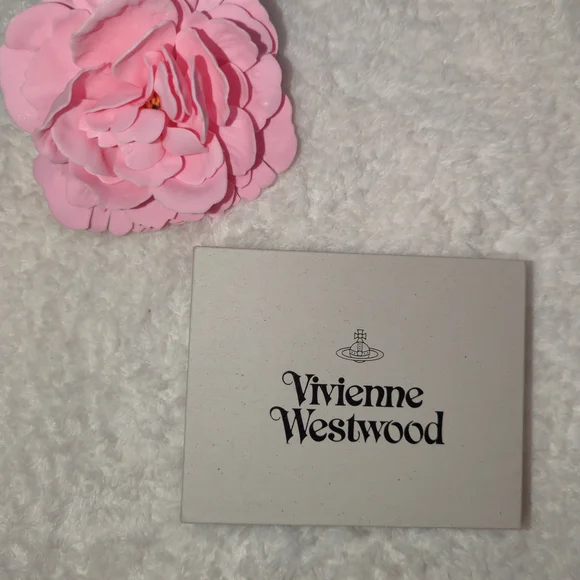 Vivienne Westwood Authentic Black Croc Embossed Card Holder Orb Silver New NWB
